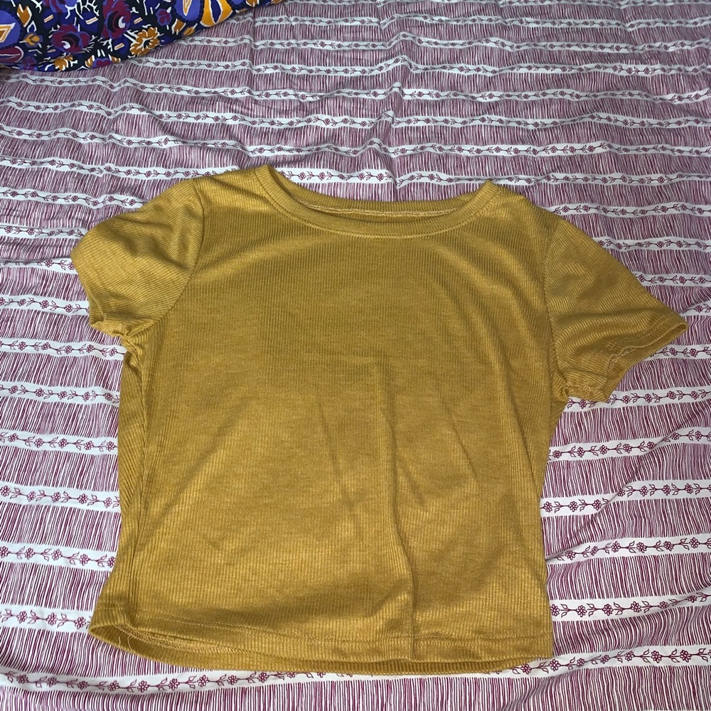 yellow crop top